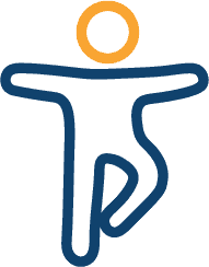 Icon of stick figure balancing on one foot.