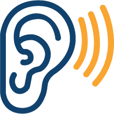 Icon of an ear. 