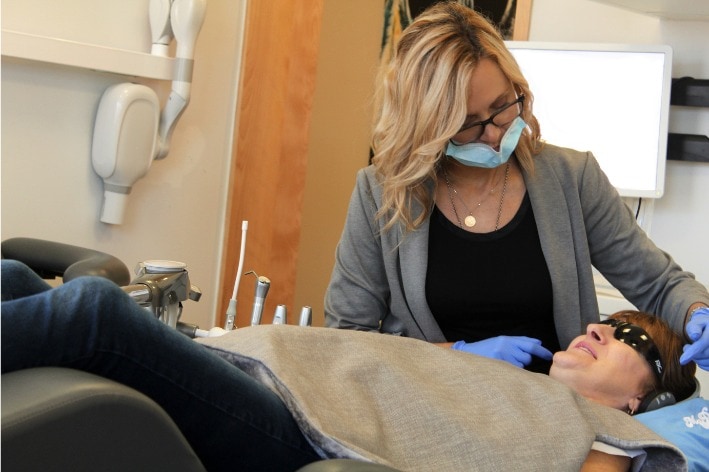 Dr. Peggy Bown, a sensory-friendly dentist and patient