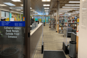 Inside of Cameron Library.