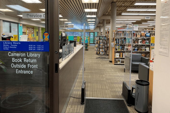 Inside of Cameron Library.