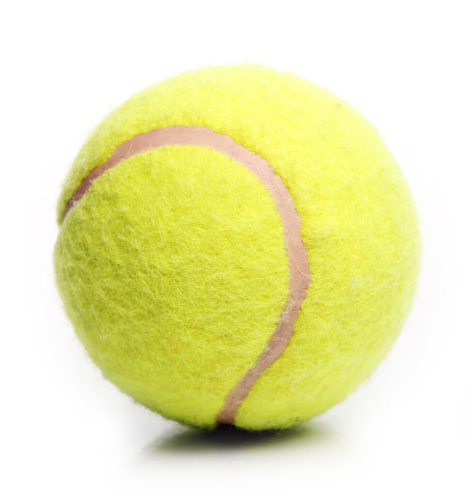 Tennis ball over white background