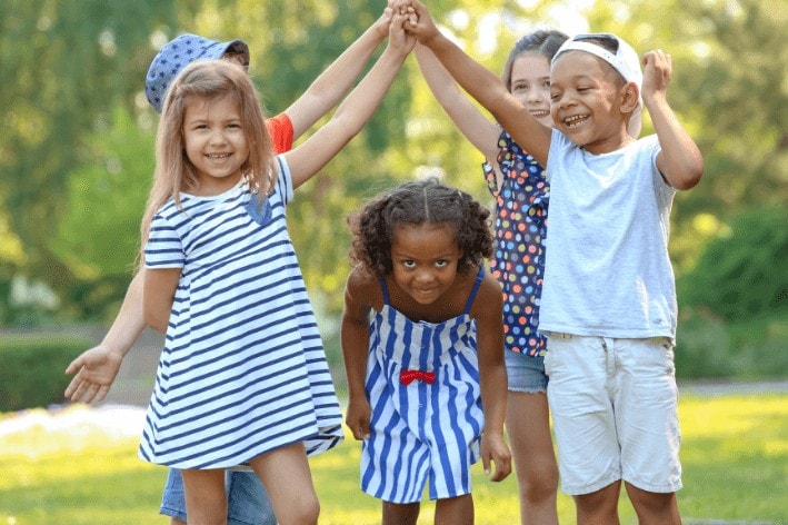 Group of kids playing outside