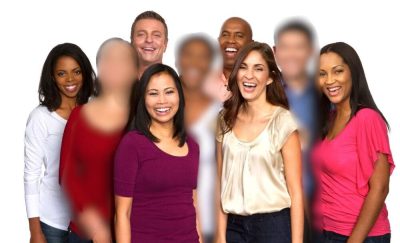 3 people blurred out in a crowd to depict 1 in 3 people